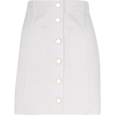 White button-up skirt